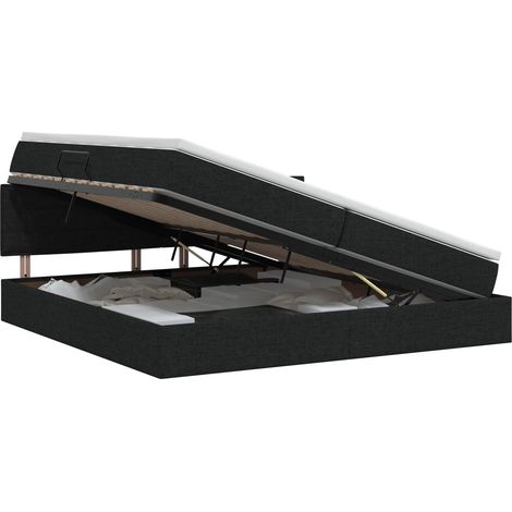 Maison Exclusive - Letto con contenitore e materasso Nero 200 x 200 cm Velluto (1/5)