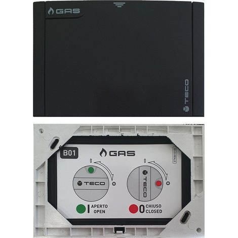 Placca di copertura valvola Gas Teco B01 Multicolore Nero Opaco