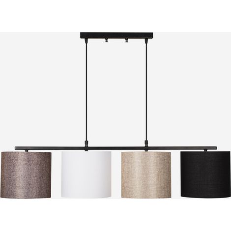 Metall- und Stoff-Pendelleuchte Valiz mit 4 Lichtquellen