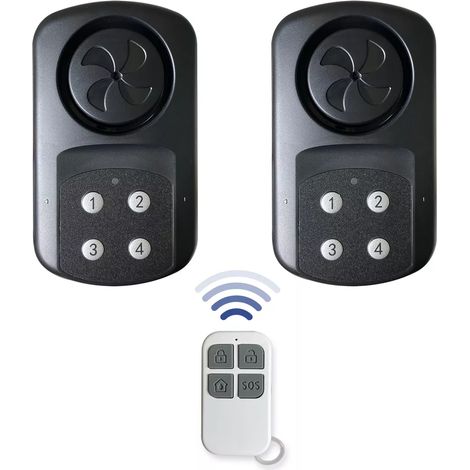Double alarme compacte panique sans-fil autonome IP67 sur piles 2 sirènes intégrées - télécommande SOS et clavier (1/5)