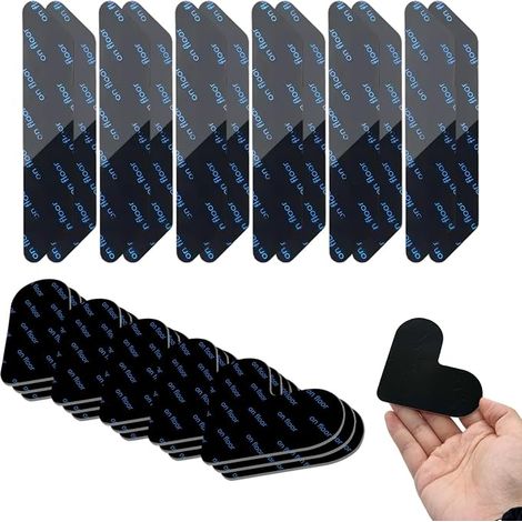 Tapis non glissants de 28 cm, incluant 12 bandes adhésives (13 x 1 cm) et 16 tapis antidérapants en forme de cœur (8 x 8 cm) - Solution lavable et réutilisable pour la sécurité à domicile (1/5)