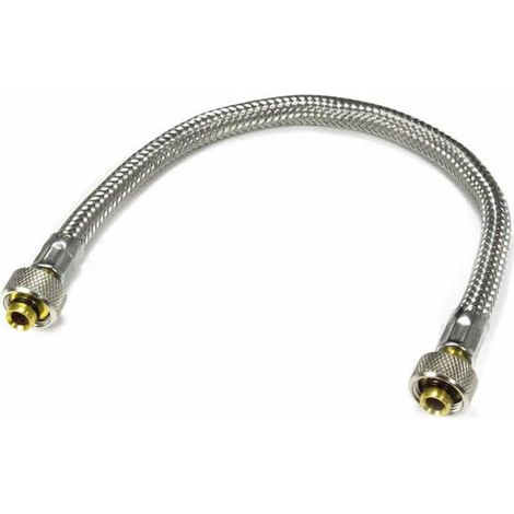 Tubo flessibile galleggiante VALSIR WINNER 12x17 a tettina, inox intrecciato, 350 mm