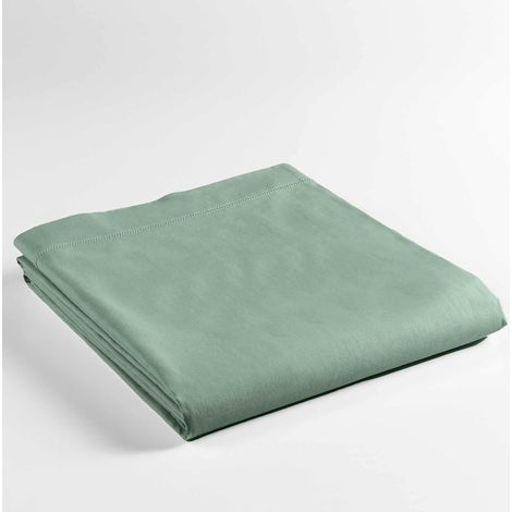 Promo Linge - Drap Plat Lina - 100% Coton - Certifié Oeko-TEX r - Vert - 290x180 cm