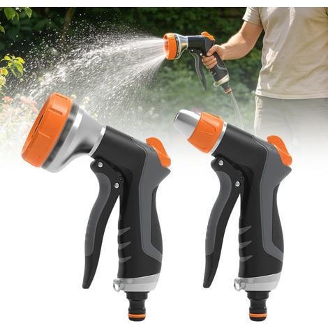 Set di pistole per irrigazione, pistola per irrigazione ad alta pressione con 10 modalità di getto e 2 modalità di getto, pistola per irrigazione da giardino, per lavare auto, animali domestici, innaf (1/5)