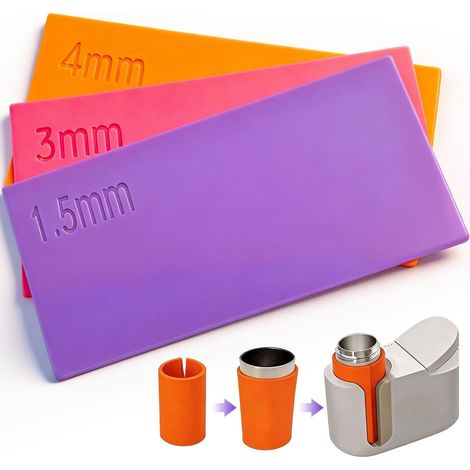 Set di 3 tappetini in silicone per sublimazione – 25×12 cm – Spessori 1,5/3/4 mm – per tazze e bicchieri termici – Trasferimento termico uniforme – Compatibili con presse per tazze – Antiaderenti (1/5)