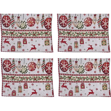 Placemat - Set De 4 - En Polypropylène - Résistant Et Lavable - Pour Table À Manger Cuisine Pique-Nique Fête - 30 X 45 Cm (1/5)