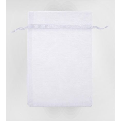 Lot de 100 sachets cadeaux en organza - Blanc - Sachets à bijoux et cadeaux - Emballage (1/5)