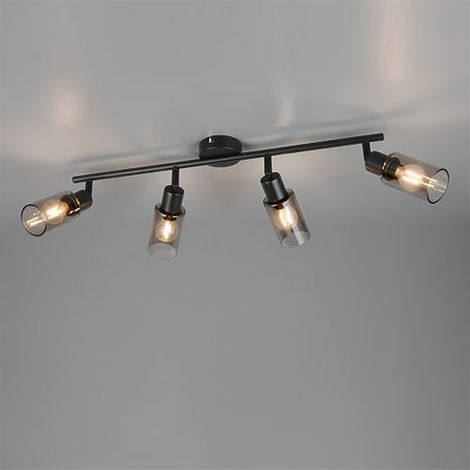 Lampe de plafond à design Mars Noir à 4 lumières - R80014032 (1/3)