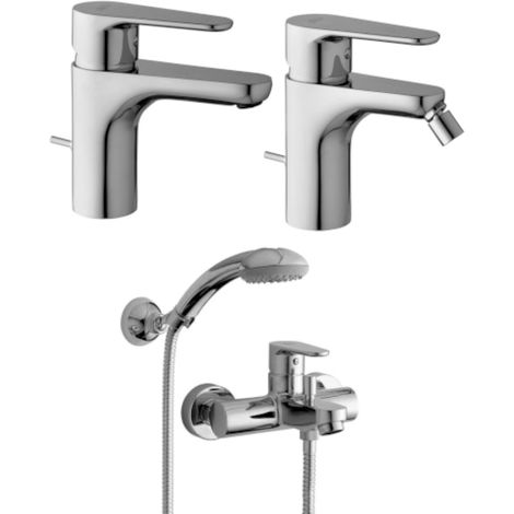 Composizione Green, miscelatori lavabo, bidet e vasca in ottone (1/4)