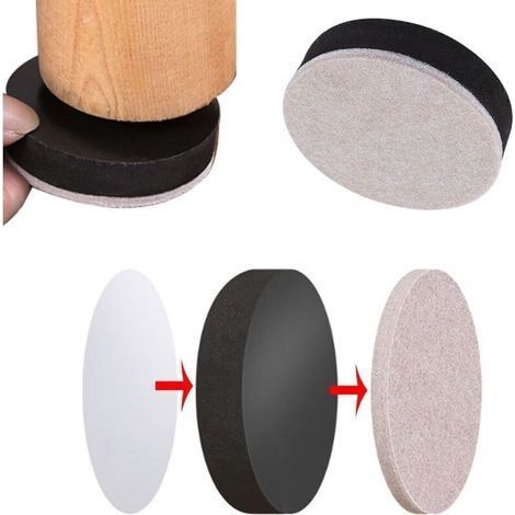 10-teiliges Set selbstklebender Möbelfüße für Bett- und Möbelbeine, Tischbeine, runde Bettfüße, Stuhlbeine, runde Bettbeine (1/3)