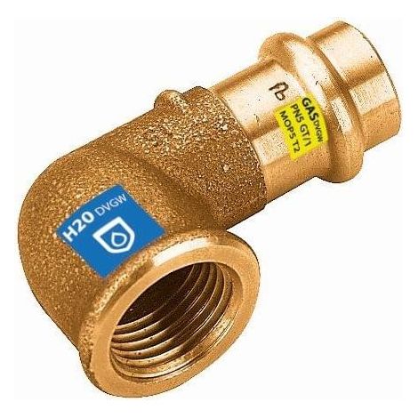 Raccord de compression en laiton rouge 3/4x15mm, 90°, raccord combiné I/I, Frabo DVGW