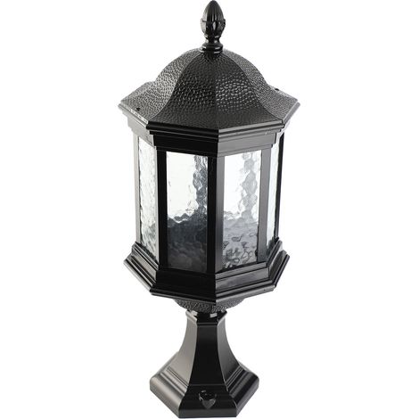 Lampe colonne extérieure étanche pour pilier portail clôture applique murale cour jardin villa européenne verre aluminium moulé 64x26x28 cm 1 lampe 1500g (1/4)