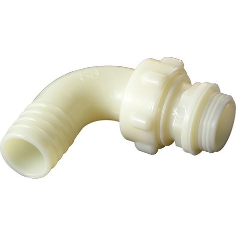 Raccordo tre pezzi curvo in pa a 90° con accoppiamento conico Lunghezza: 40 mm - Misura: 1''1/2 (1/3)
