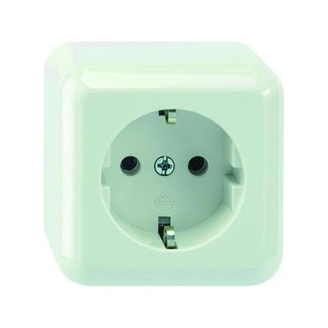 Merten Steckdose 1-fach polarweiß glänzend AP IP20 AUFPUTZ MEG2301-8719 (1/5)