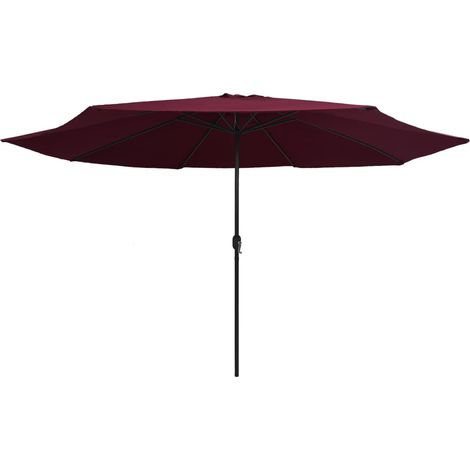 Parasol de jardin avec mât en métal 390 cm rouge bordeaux (1/5)
