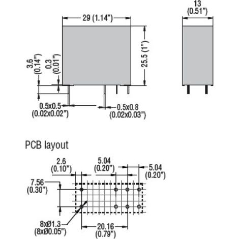 Rele' Miniaturizzato 2 Scambi 8A 230Vac + Led (Lovato Cod. Hr502Ca230)