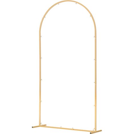 Mophorn Soporte de Arco Dorado para Telón de Fondo, 2 x 1 m, Estructura Resistente, Ideal para Bodas, Fiestas, Graduaciones, Celebraciones Navideñas y Decoración de Ceremonias, Diseño Semicircular (1/5)