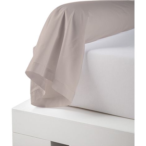 Taie de traversin percale de coton piquée unie Lin 86x140 cm (1/3)