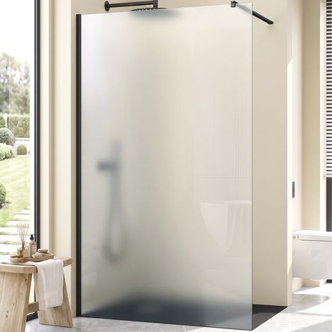 Mai & Mai Duschwand für Dusche Duschabtrennung 100x200cm Walk-In Schwarz ESG-Sicherheitsglas 8mm NANO Glas BRAM3 Bremen1VS (1/5)