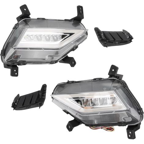 Ensemble de feux de jour, feux antibrouillard et clignotants, blanc ambre, double couleur, adaptés à Hyundai IX25 creta 2020 – 2021 (1/4)