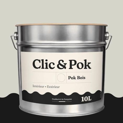 Peinture Bois Extérieur – POK BOIS - 10L - RAL 9002 - Blanc gris- Résistante aux intempéries - Ne s'écaille pas