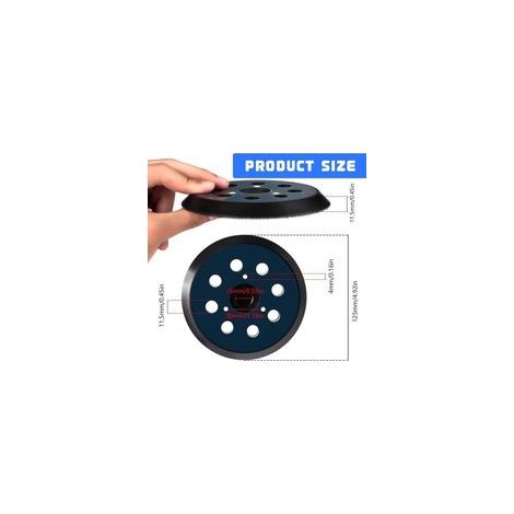 2 Lot de 2 patins abrasifs pour ponceuse orbitale 8 trous 125 mm Compatible avec Makita M9204 BO5030 BO5031 DBO180Z BO8041 DBO180RMJ BO5041 BO5010 BO50111 BO5012. (1/3)