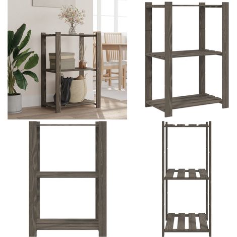 Support de rangement à 3 niveaux gris 60x38x90 cm bois de pin - Etagere Bois - Rangement Atelier - Rangement Maison - Support De Rangement - Étagère Industrielle - Home & Living (1/5)