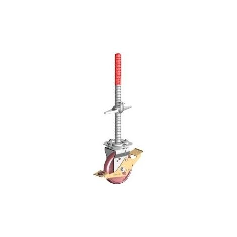 Layher – Galet réglable 700kg pour échafaudage – Roue diamètre 200mm – Hauteur variable 0m30 à 0m60 – Accessoire pour chantiers humides