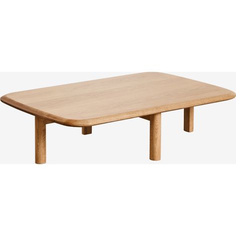 SKLUM Rechteckiger Couchtisch 100x65 cm aus Treveris-Holz              Braun Eiche                     
