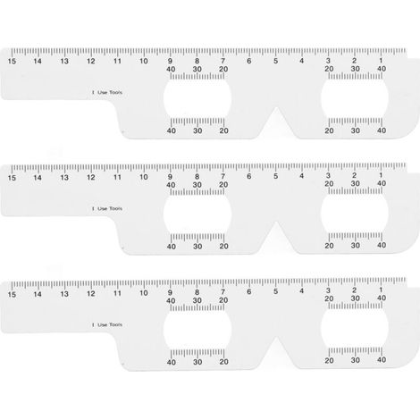 Règle de mesure PD pupillaire 3 pièces, outil d'ophtalmologie 2 en 1 pour distance interpupillaire