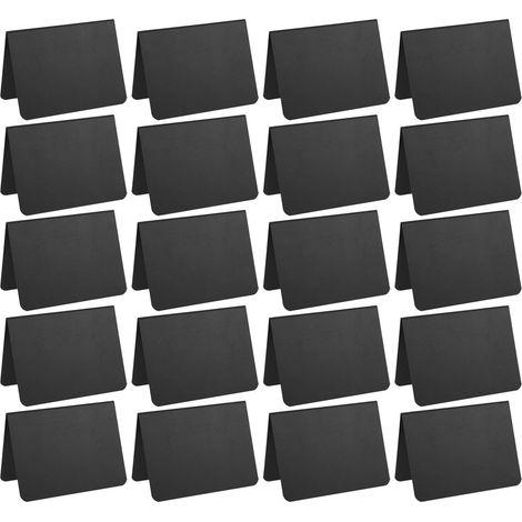 Lot de 21 Petits Tableaux Noirs Effaçables A-Type Mat Double Face Panneau D’Affichage Décoratif pour Menu Cuisine Restaurant Buffet et Signalétique de Table Professionnelle (1/5)