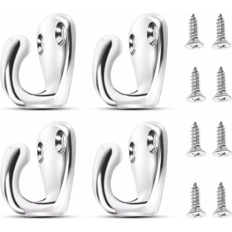 SUS316 4Pcs Wall Hanger Screw-in Hook Outdoor Stainless Steel Ceiling Hook Hanging Steel Heavy Duty Cup Hooks Character Chain Hardware