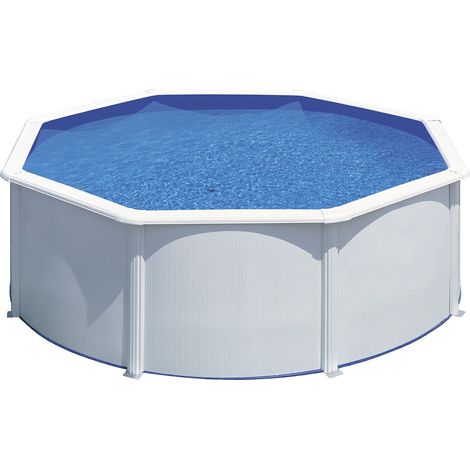 KITPR303 Bora Bora - Piscine Hors-Sol en Acier, Piscine Ronde avec Structure en Acier Blanc. Filtre a Cartouche. Piscines Hors-Sol pour Jardin, Ø300 x 120 cm (1/5)