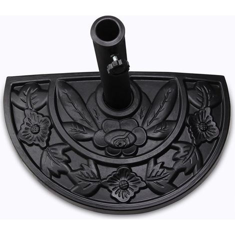 Pied de parasol Deuba - Balcon semi-circulaire aspect fonte 50 x 31 x 31 cm - Noir (1/5)