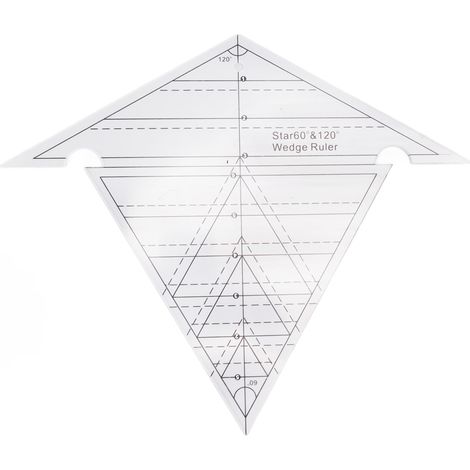 Règle de couture 60° et 120° en acrylique transparent, échelle précise réutilisable, pour patchwork et conception DIY. (1/5)