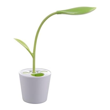 Lampe de chevet LED USB, 3 Modes d’éclairage, lampe de bureau, lampe de table, idéal pour la lecture, en forme originale de plante, verte et apaisante, multifonction, réduction de la fatigue oculaire (1/5)