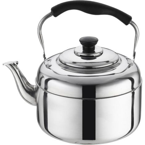 Ahlsen 2L Bouilloire de cuisinière, Inox Théières pour Cuisinière, Bouilloire gaz, Poignée Résistante à la Chaleur, Théière Inox (1/5)
