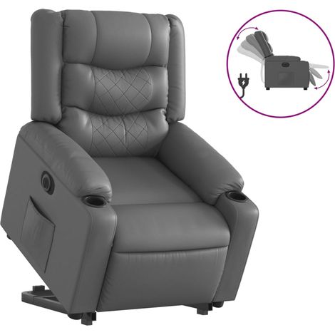 Maison Exclusive - Poltrona Alzapersona Reclinabile Grigio in Similpelle