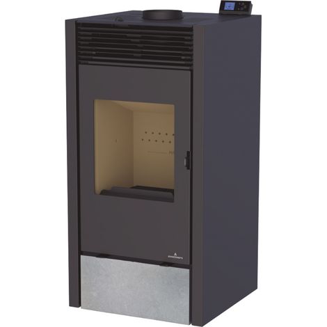 Poêle mixte bois/granulés avec pierre grise - 10kW - Sans (1/3)