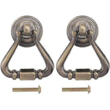 Anneaux décoratifs en bronze TINKSKY pour tiroirs - Poignées de meuble en alliage de zinc, 5,5 cm x 5 cm, style antique, lot de 2 (1/3)