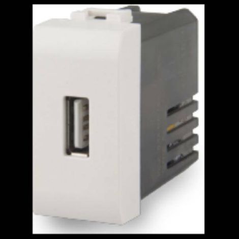 4Box 4B.AM.USB Caricatore USB 2.1 Ampere Compatibile con Bticino Matix, 100 - 230 V, Bianco