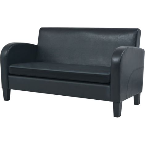 Canapé à 2 places Cuir synthétique Noir vidaXL (1/6)