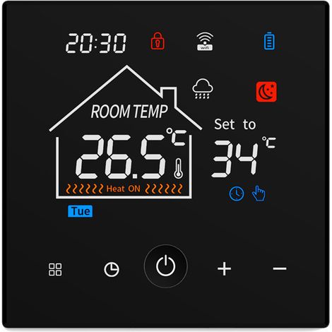 Thermostat chaudière K3 WIFI sans fil à piles et USB, écran LCD tactile, programmation (1/4)