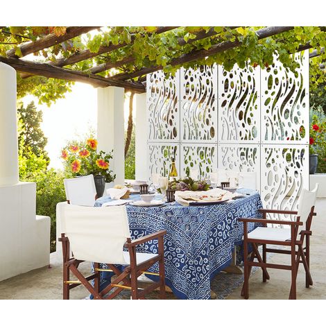 MISTRAL - Panneau ajouré en PVC - Brise-soleil - Couleur : blanc - Dimension : 47x94 cm