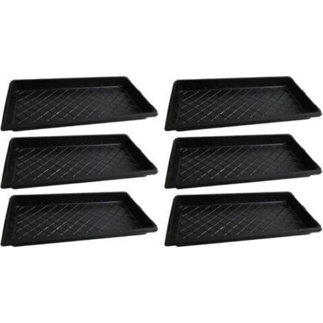 Lot de 6 plateaux de germination des plantes avec plaques de culture pour le jardinage, pour gérer la germination et l'entretien précoce des plantes (sans trous) 54x28cm