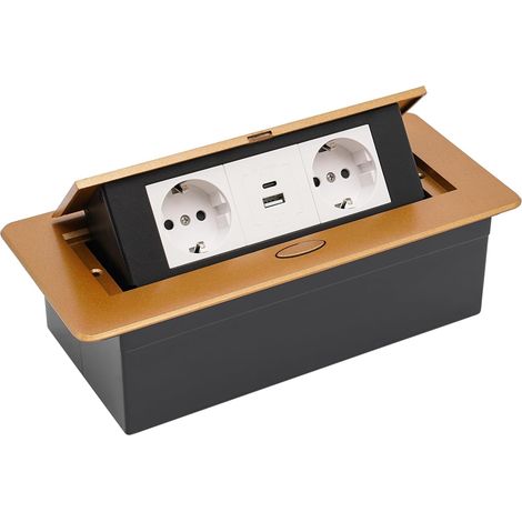 Prise pop - up, USB + type - C prise de bureau pop - up, conception rétractable, prise de bureau / plancher (or) (1/5)
