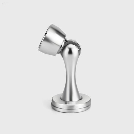 Magnetischer Türstopper, massives Metall, robust für Zuhause und Büro, silberfarben. (1/5)