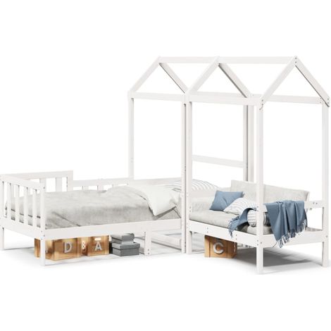 Maison Exclusive - Tagesbett und Bank mit Dach Weiß 80x200 cm Kie