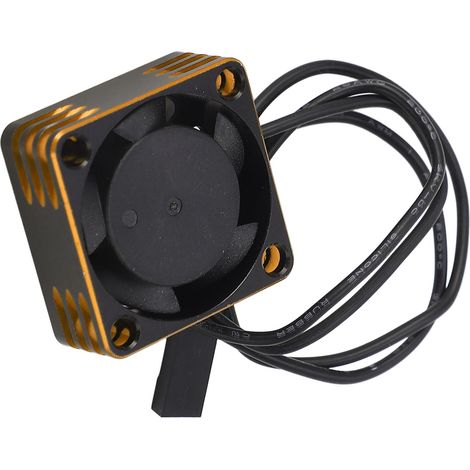 Ventilateur de refroidissement pour moteur de voiture RC, en alliage d'aluminium, 25 x 25 mm, pour ESC brushless, haute vitesse et dissipation thermique, couleur or.