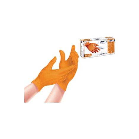 GUANTO IN NITRILE GRIP 3D GR.8,4 SENZA POLVERE ARANCIONI- - tg.L in conf. da 50 pz. - 2 pezzi
